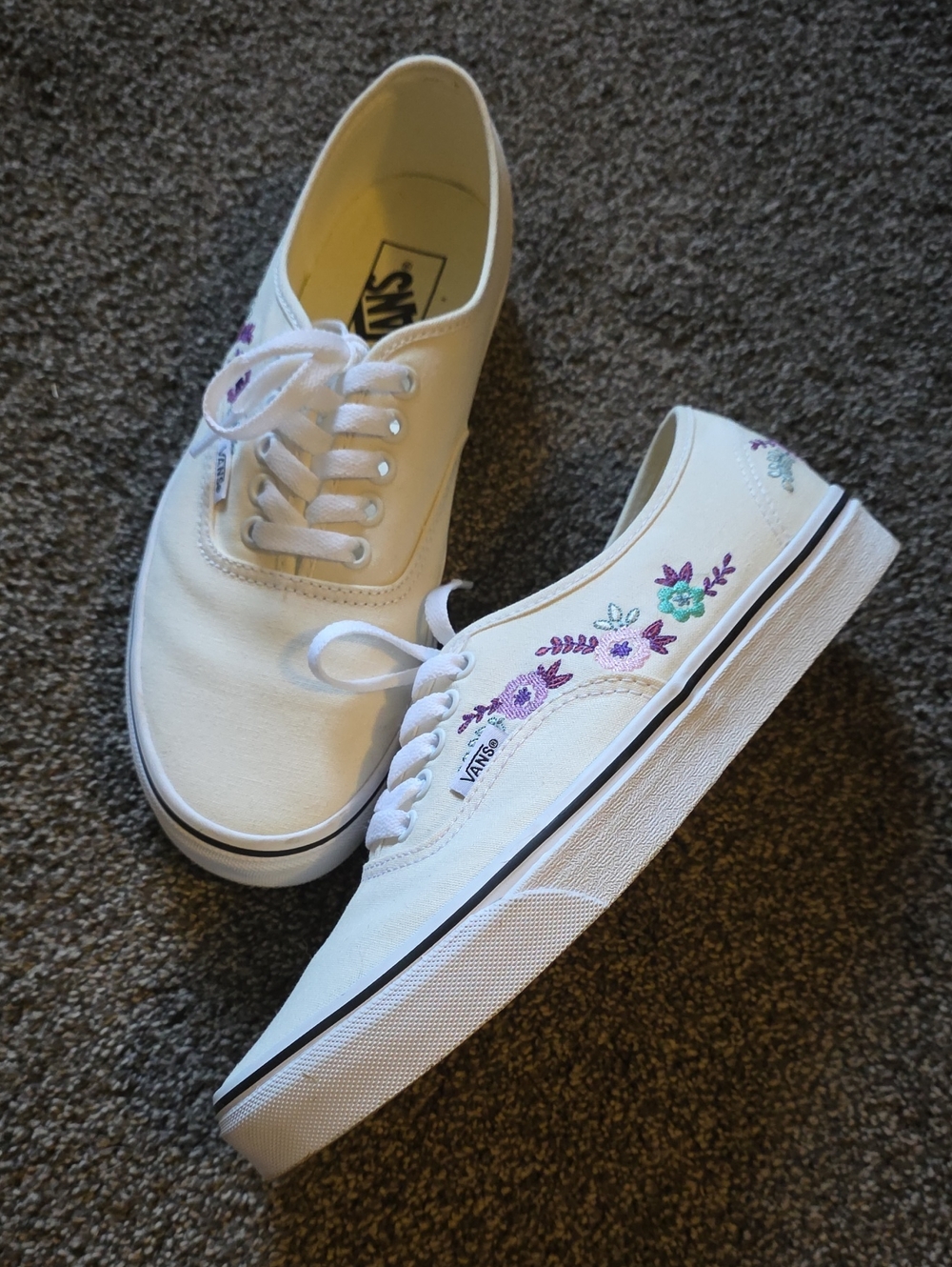 Vans Authentic Floral Embroidery Sneakers Women's Size 10